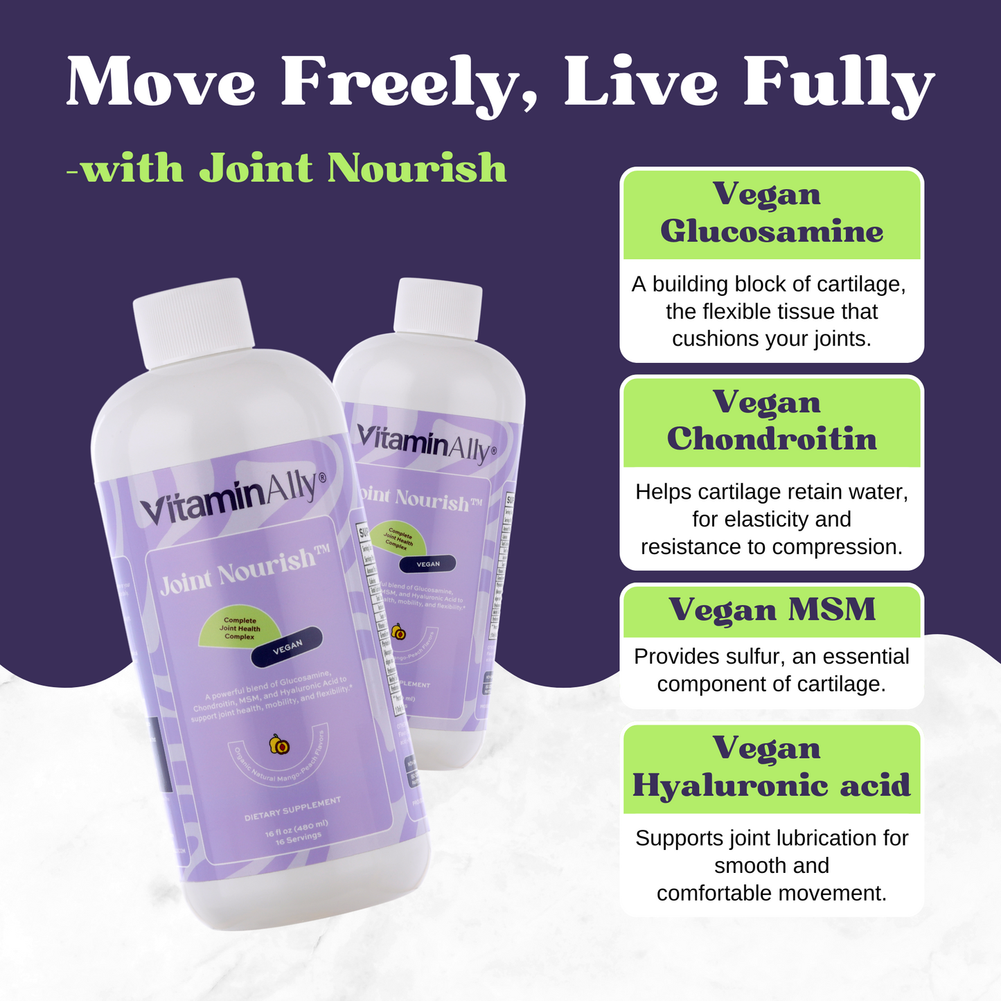 Joint Nourish™ – Vegan Liquid Joint Support | Glucosamine, Chondroitin & MSM