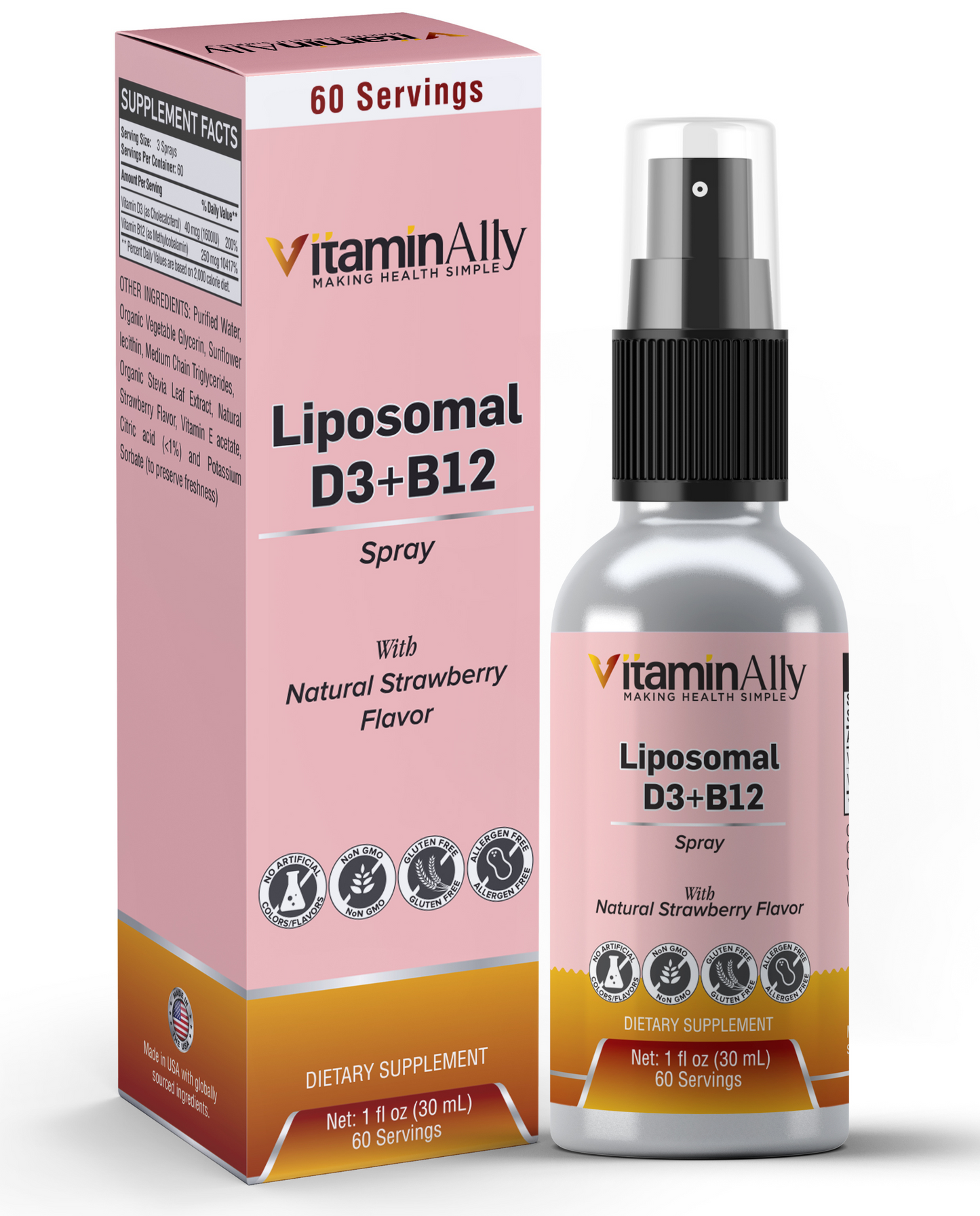 Liposomal Vitamin D3+ Vitamin B12 Spray